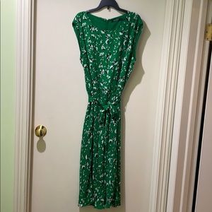 Ralph Lauren Green Floral Midi Dress